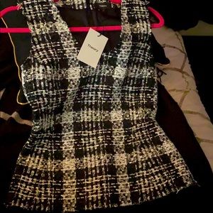 XS Theory black multi tweed shirt